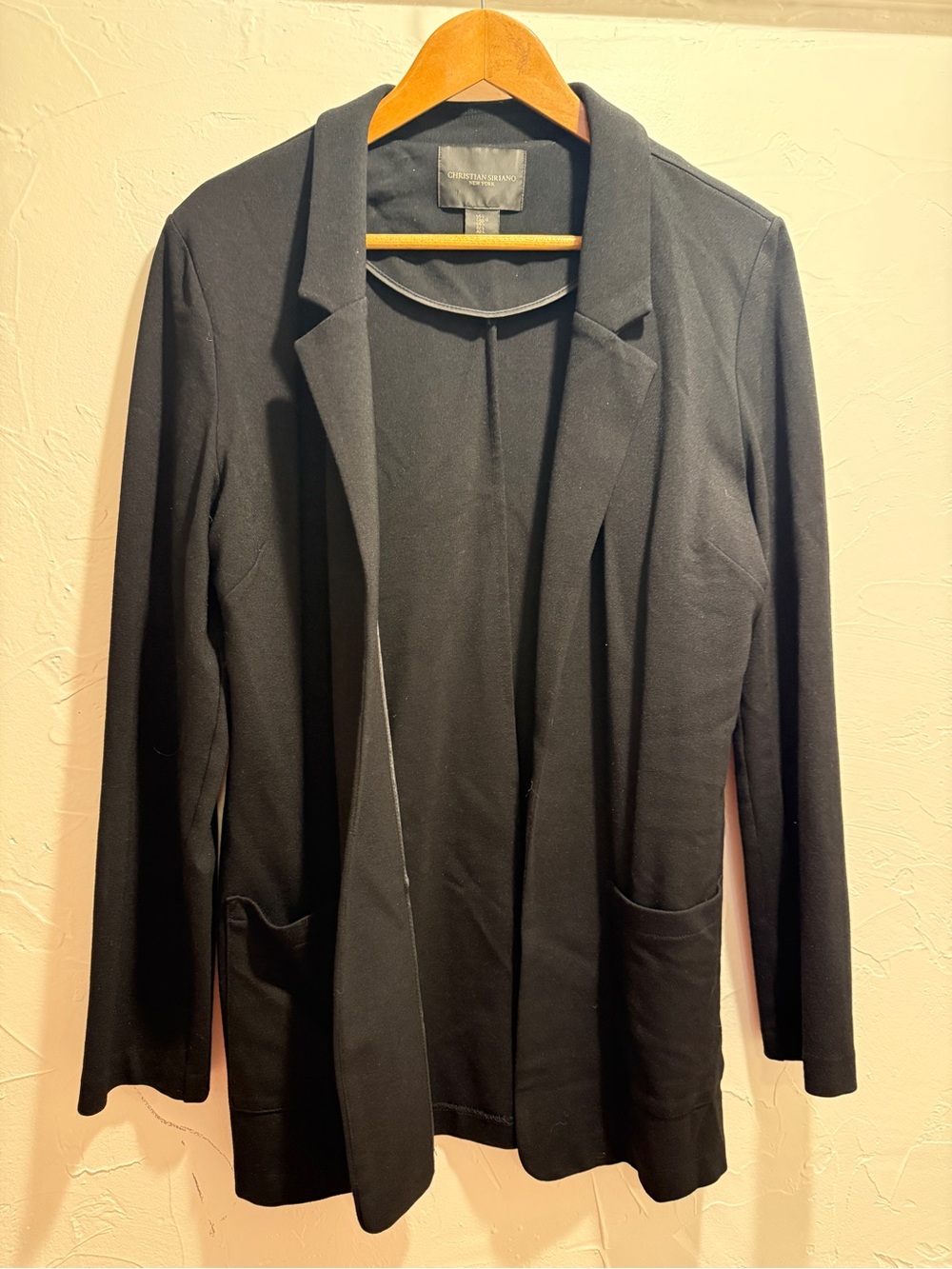 Christian Siriano Black Open-Front Blazer